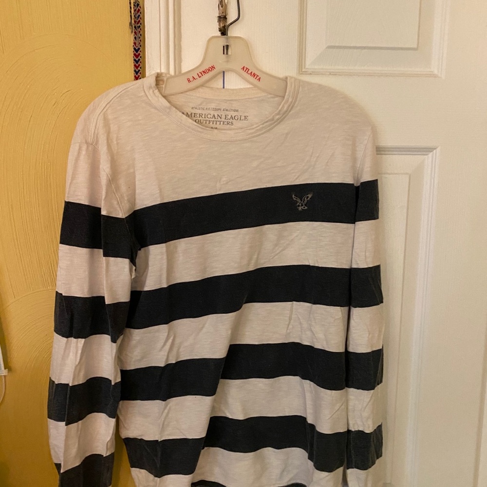American eagle athletic fit striped shirt